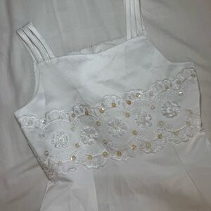 Bonnie Jean Girls White Special Occasion Flower Girl Communion Dress Size 8